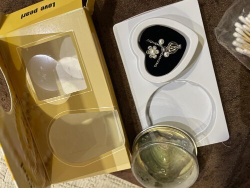 STREE REAL OYSTER PEARL SET(Earrings + Ring + Chain) photo review