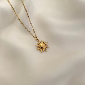 Gold-Toned Sun Charm Necklace