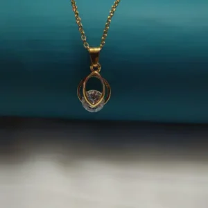 Gilded Embrace CZ Pendant Necklace