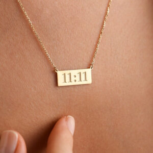 Minimal gold 11:11 angel number necklace for women by stree world