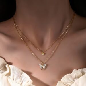Layered Butterfly Sparkle Chain
