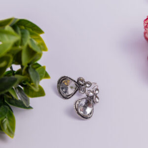 Blush Oval Cabochon Stud-Drop Earrings